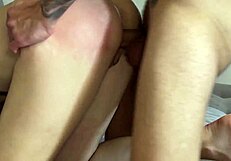 My stepsister's legs shaking after I finished with her!