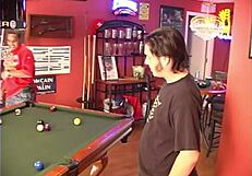 My step sister is a pool hall slut getting banged