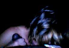 white woman enjoys sucking big black cock