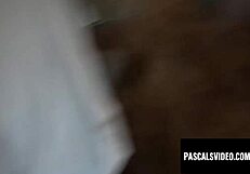 Blindfolded Brunette Sucks Cock