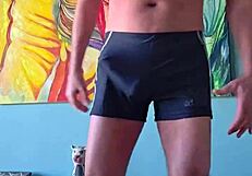 pervy guy loves how these shorts fit his body
