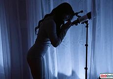 Trans star ember fiera feels horny during shooting