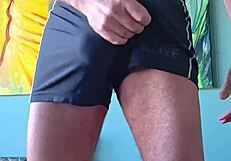 pervy guy loves how these shorts fit his body