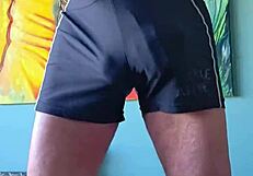 pervy guy loves how these shorts fit his body
