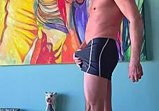 pervy guy loves how these shorts fit his body