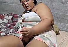 the stepson helps his futanari stepmother masturbate in this fetish story