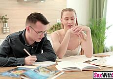Naughty Russian Teen Stepsis Seduces Nerdy Stepbro And Fucks Him