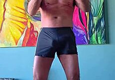 pervy guy loves how these shorts fit his body