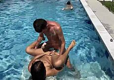 Milking big tits of stepsister's girlfriend in intense session