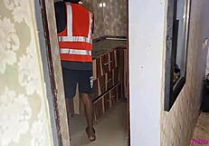 Black ebony offers wet pussy to engineers for service payment