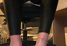 good morning i love the combination with leather pants and nylon socks barefoot feetworld fetish feet leather