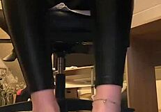 good morning i love the combination with leather pants and nylon socks barefoot feetworld fetish feet leather
