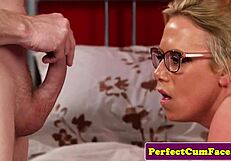 This busty brit got doggystyled and ended up with cum in her mouth