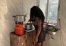 pussy squirt in the kitchen during fucking