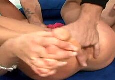 fast rough fucking turns into a feet fetish quickie