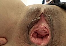 milf in black negligee fucks pussy to juice