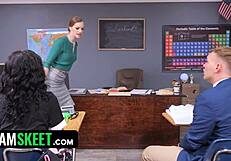 Naughty Teacher Catches Favorite Students Sexting During Exam - Teamskeet