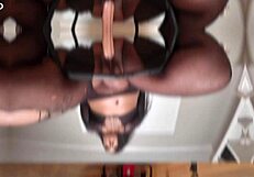 busty ethiopian solo babe taps out on big dick.