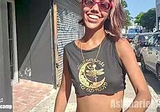 Hairy Pussy and Legs Flashed Upskirt in Public