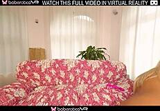 Solo Hot Blonde Victoria Pure Rubs Pussy With Fingers In Vr!