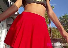 Hairy Pussy and Legs Flashed Upskirt in Public