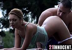 Emily Thorne from 21innocent.com moans softly during her innocent tattooed session