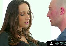 Nuru massage turns wild when horny receptionist gets caught masturbating and pretends to be masseuse for client fuck