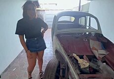 Brazilian Amateurs In Car With Old And Young Friends Have Fun