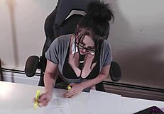 Sexy Principal Fucks Student's Big Cock in Office