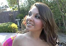 brunette amateur enjoys hanging with her step dad