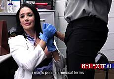 a doctor in the hospital gets caught and squeals loudly during a routine check