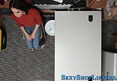 that teen amateur thief got caught and railed hard with a creampie