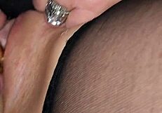 Wife Cheats with Big Cock Dildo Fucking Her Wet Shaved Pussy