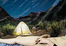 Nude Video Of Stepsister While Camping At Night With Big Tits Exposed