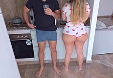 Wife unfaithful to husband - stepson knows and she fucks him too part1.