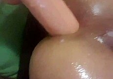 Is This Tight Shemale Provoking With Her 11 Inch Dildo Play?