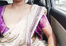 Indian Aunty Fucks Son-in-Law During Long Drive with Dirty Talks
