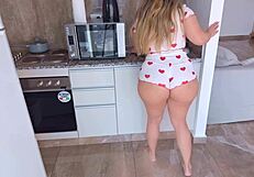 Wife unfaithful to husband - stepson knows and she fucks him too part1.