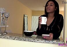 Cristi Ann Engages In Intense Lesbian Muff Diving In The Kitchen