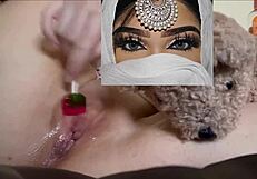 Daddy's little sexy teen princess returns from school for a fetish show with lollipop in pink pussy, featuring Arabian Snowwhite with big boobs, amateur in Los Angeles USA