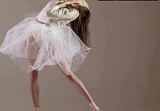 Blonde Gymnast Performs Gymnastics