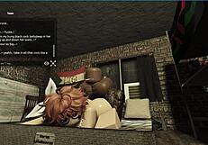 a redhead pawg takes a big black cock in her slutty pussy during rough sex