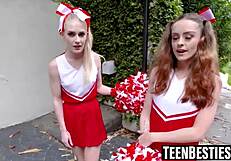 i deepthroated big cock with cheerleader bestie before foursome pounding