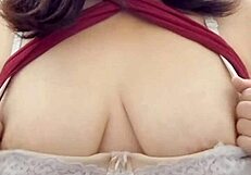 Big boobs housewife strips intensely for online fans