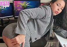naughty boss calls for work meeting, gets guided pov handjob