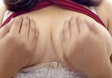 Big boobs housewife strips intensely for online fans