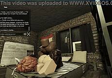 a redhead pawg takes a big black cock in her slutty pussy during rough sex