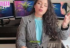 naughty boss calls for work meeting, gets guided pov handjob