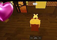 Snowbunny encounters massive BBC cock during Roblox session