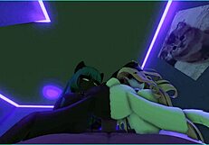 Viper fucks Candy and her demi-human kittens